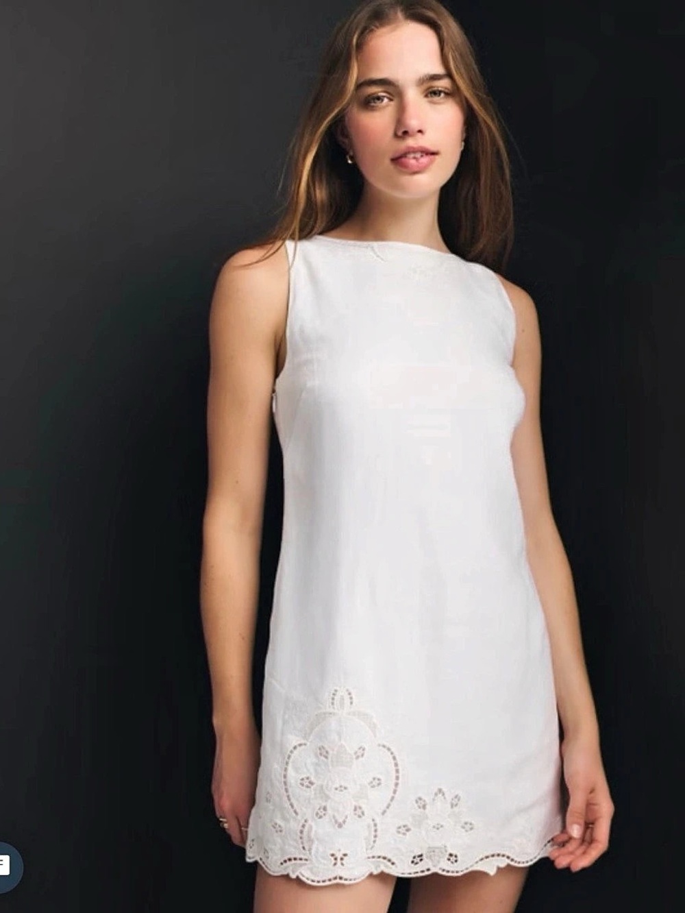 NWT Doen Inspired A&F White Linen Mini Dress | Small Petite